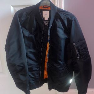 black H&M bomber jacket